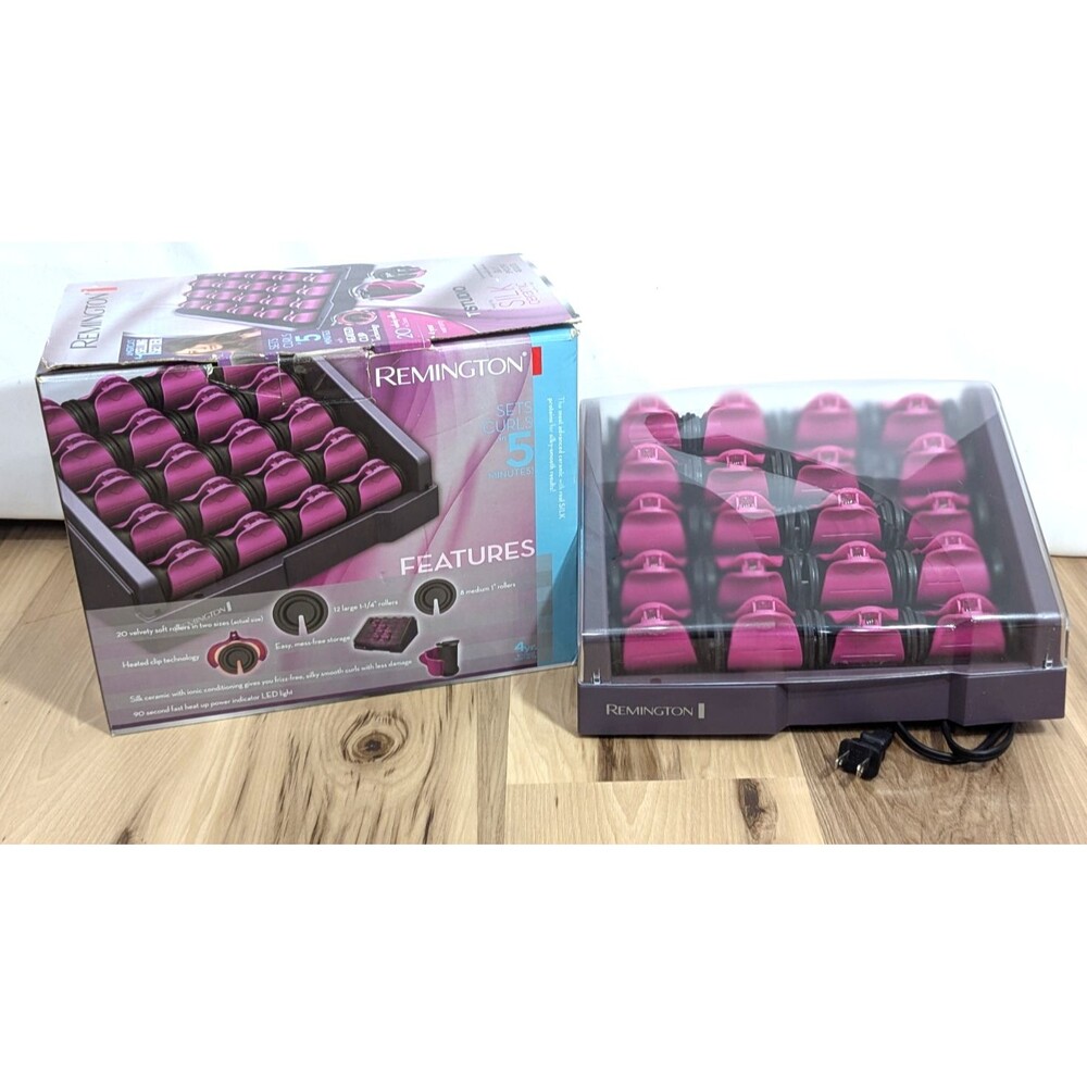 Remington Ceramic Silk Hair Hot Rollers Curlers T Studio Advanced Velvet Pink